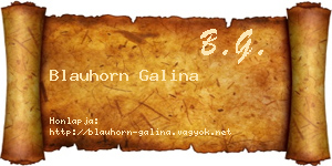 Blauhorn Galina névjegykártya