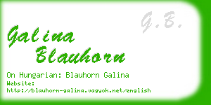 galina blauhorn business card
